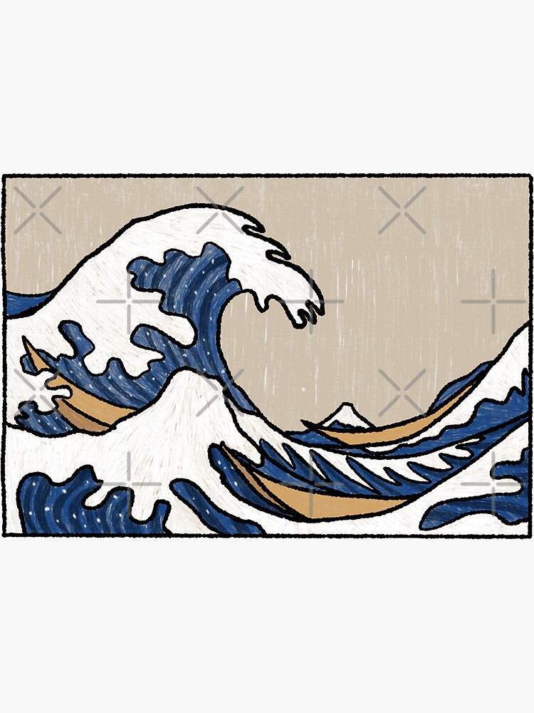 The Great Wave Off Kanagawa Sticker For Sale By Imflooky Redbubble