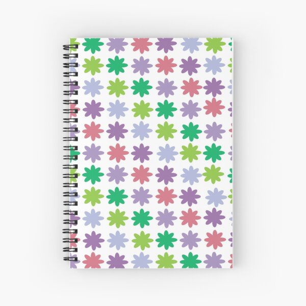 Flower Pattern Pink Green Purple Spiral Notebook