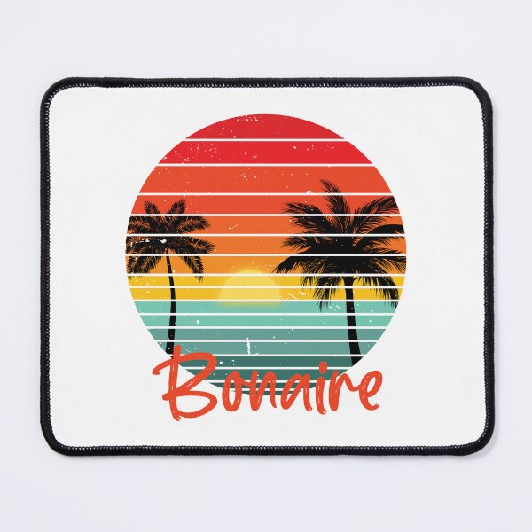 Item preview, Bonaire souvenir retro sunset palm tree on black designed and sold by TipTopTapo.
