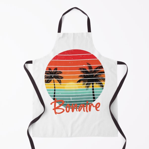 Item preview, Bonaire souvenir retro sunset palm tree on black designed and sold by TipTopTapo.