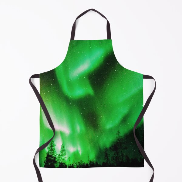 Artikelvorschau, Northern Lights Over The Forest, Beautiful Northern Lights, Northern Lights Aesthetic, Green Northern Lights Painting entworfen und verkauft von Paintcorner.