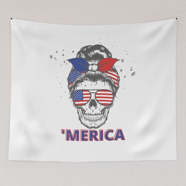 Item preview, Merica USA Skull Sunglasses American Flag America Patriotic Skeleton 4th of July designed and sold by CarantinedChaos.