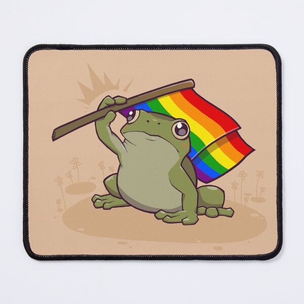Item preview, Gay Pride Flag-Holding Frog designed and sold by saltuurn.