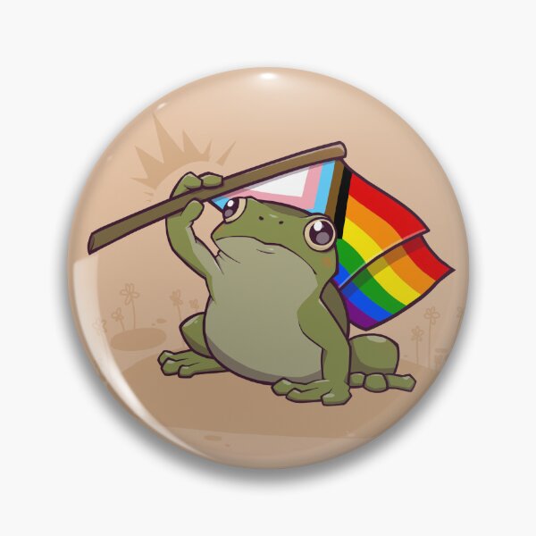 Item preview, Progress Pride Flag-Holding Frog designed and sold by saltuurn.