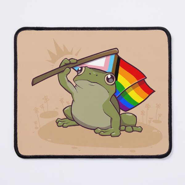 Item preview, Progress Pride Flag-Holding Frog designed and sold by saltuurn.