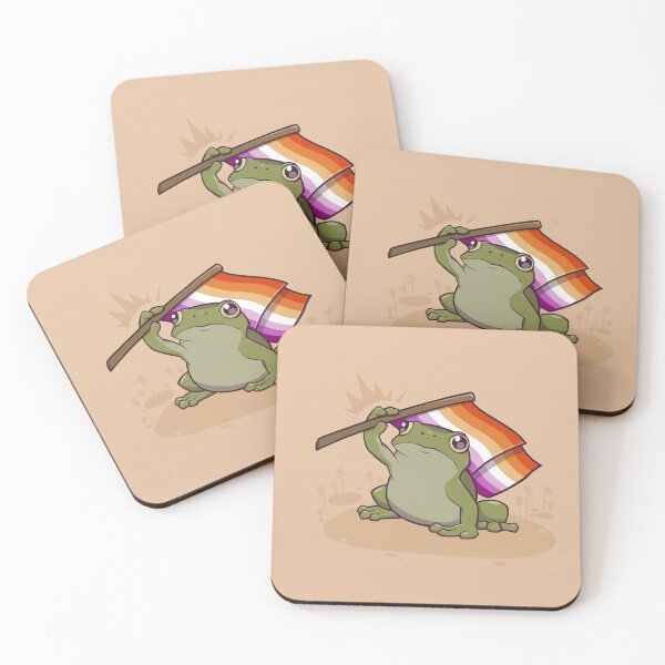 Item preview, Lesbian Pride Flag-Holding Frog designed and sold by saltuurn.