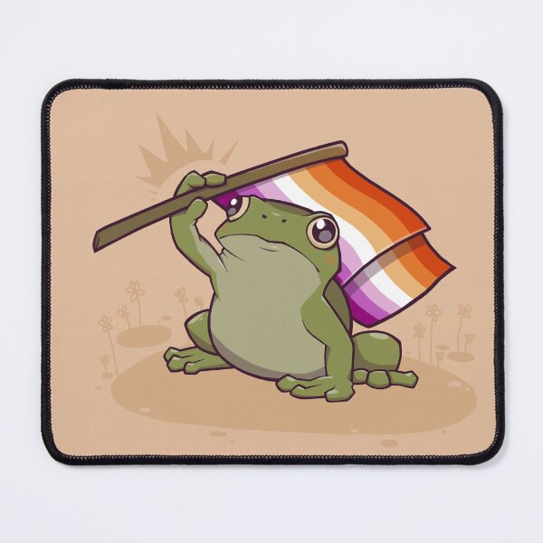 Item preview, Lesbian Pride Flag-Holding Frog designed and sold by saltuurn.