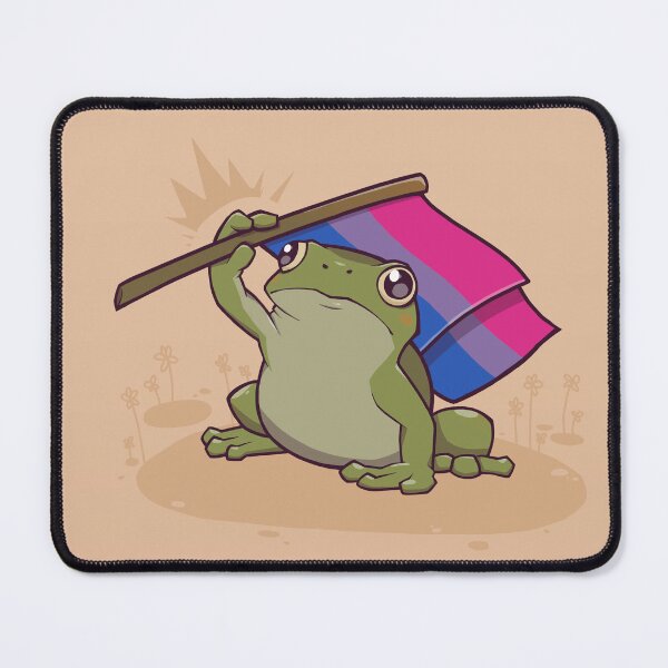 Item preview, Bisexual Pride Flag-Holding Frog designed and sold by saltuurn.
