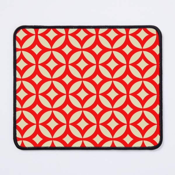 Artikelvorschau, Japanese Kimono Pattern, Elegant Circle Design from Japan in red and cream entworfen und verkauft von Art-and-Archaeo.