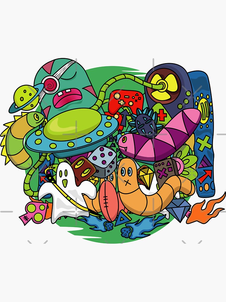 Doodle Wurm Sticker For Sale By Zaenal Studio Redbubble