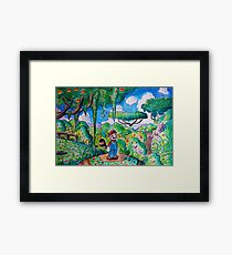 Raccoon Mario Watercolor Framed Print