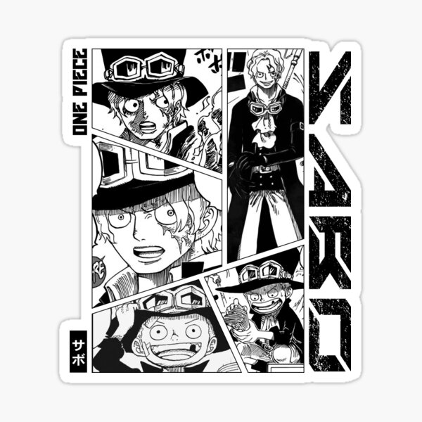 Sabo Manga Panel Black And White Version Sticker For Sale By Nivrowide Redbubble