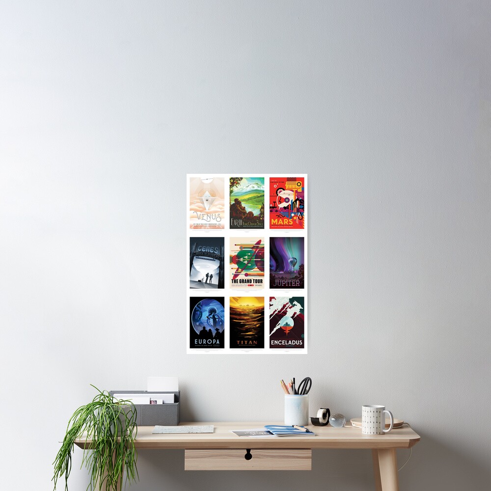 NASA JPL Space Tourism collage: The Grand Tour of the Solar System (8K resolution) Poster