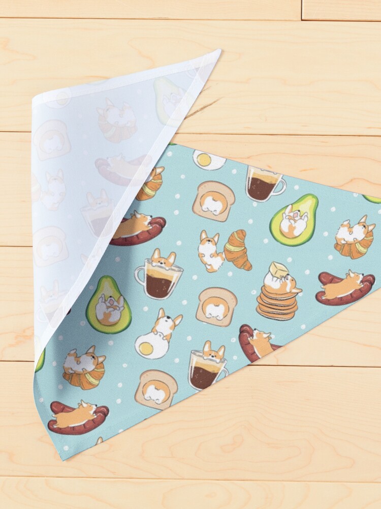 Alternate view of Corgi Breakfast - Blue Pet Bandana