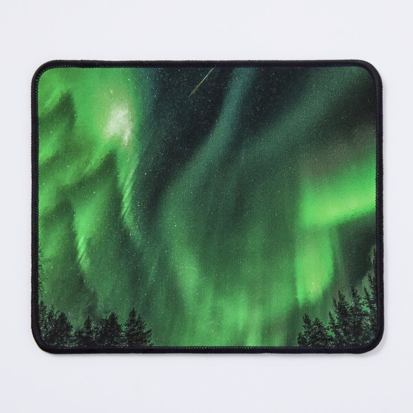 Item preview, Northern Lights Over The Forest, Beautiful Northern Lights, Northern Lights Aesthetic, Green Northern Lights Painting designed and sold by Paintcorner.