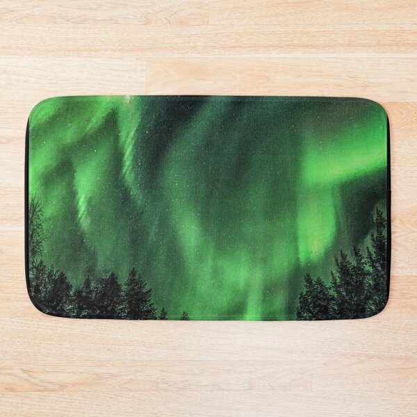 Item preview, Northern Lights Over The Forest, Beautiful Northern Lights, Northern Lights Aesthetic, Green Northern Lights Painting designed and sold by Paintcorner.