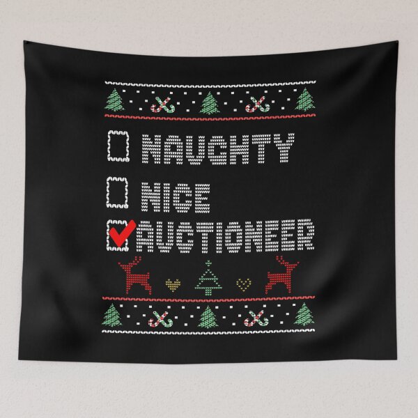 Item preview, Naughty Nice Auctioneer, Matching Christmas Group Pajama design designed and sold by Merchking1.