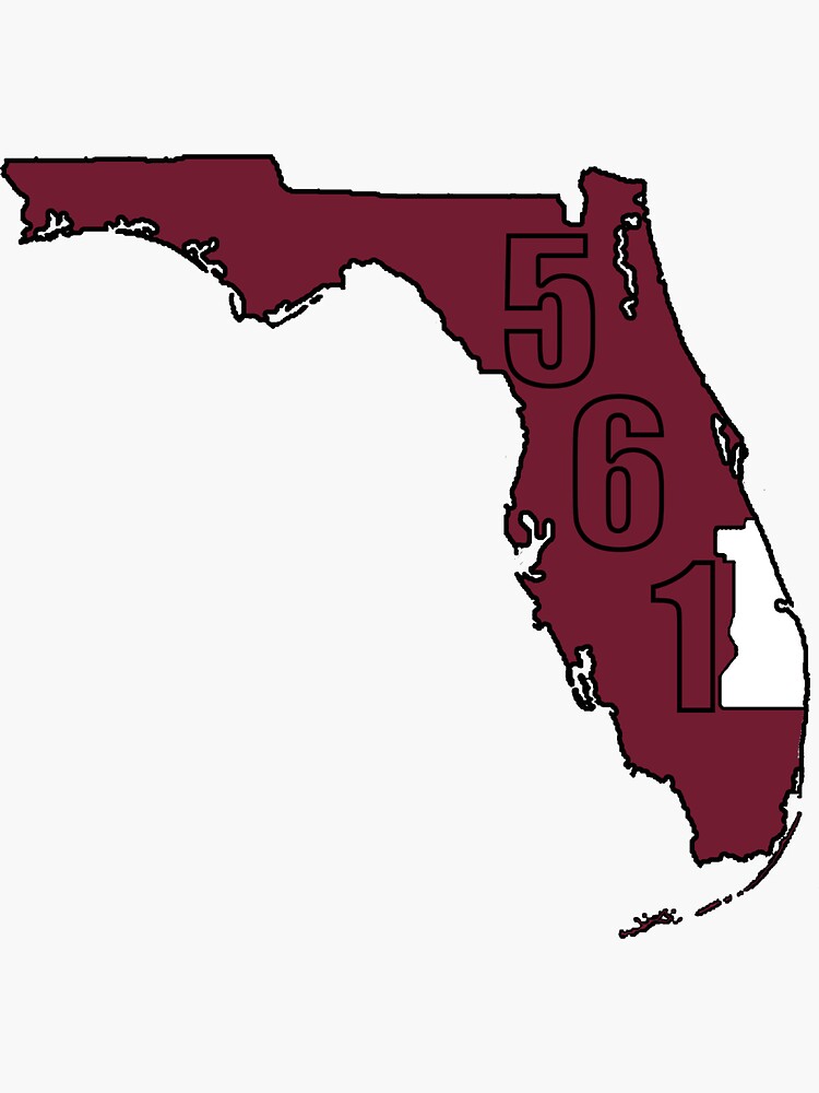 "Area Code 561 Florida 561 West Palm Beach FL Hometown" Sticker for Sale by