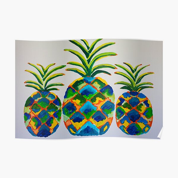 Blue Pineapples Poster