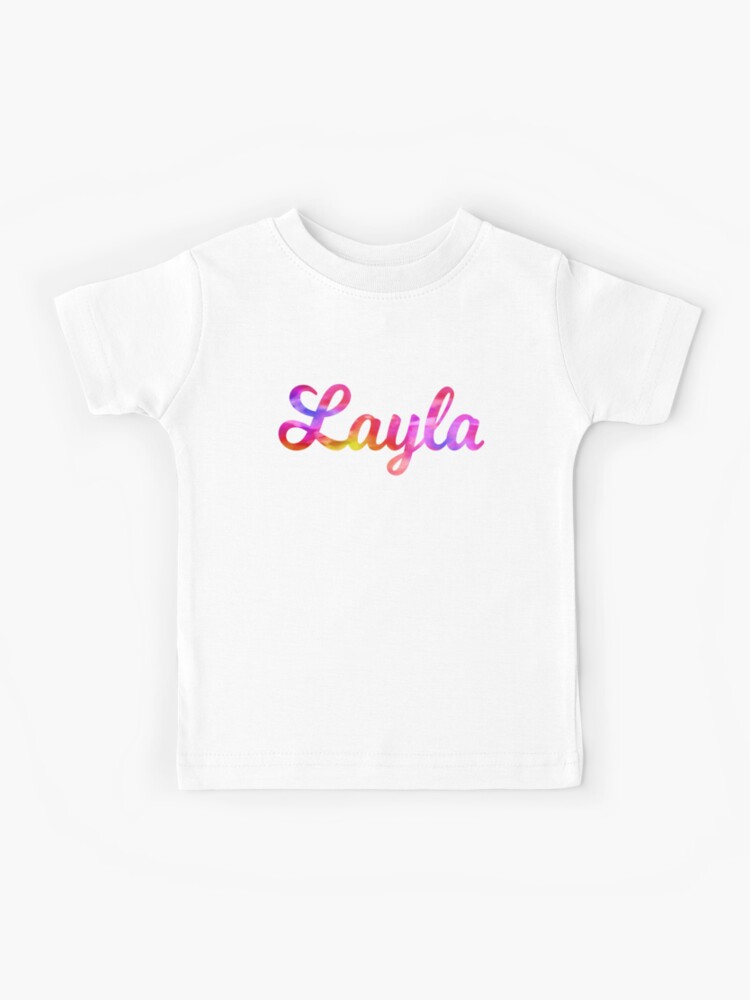 Layla girls name multi-colored fun | Kids T-Shirt