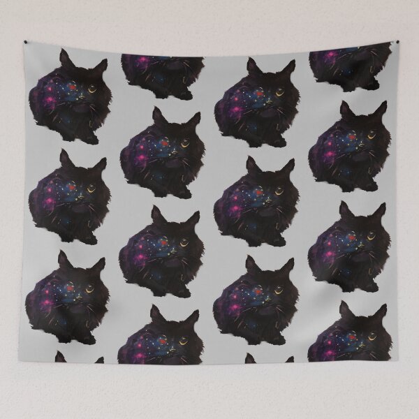 Item preview, Black Galaxy Fluffy Cat designed and sold by Pink Ribbon.