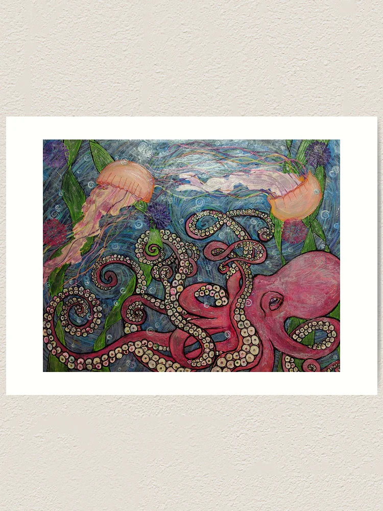 Thumbnail 1 of 3, Art Print, Octopus designed and sold by Rabbitwhole.