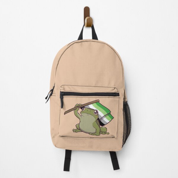 Item preview, Aromantic Pride Flag-Holding Frog designed and sold by saltuurn.