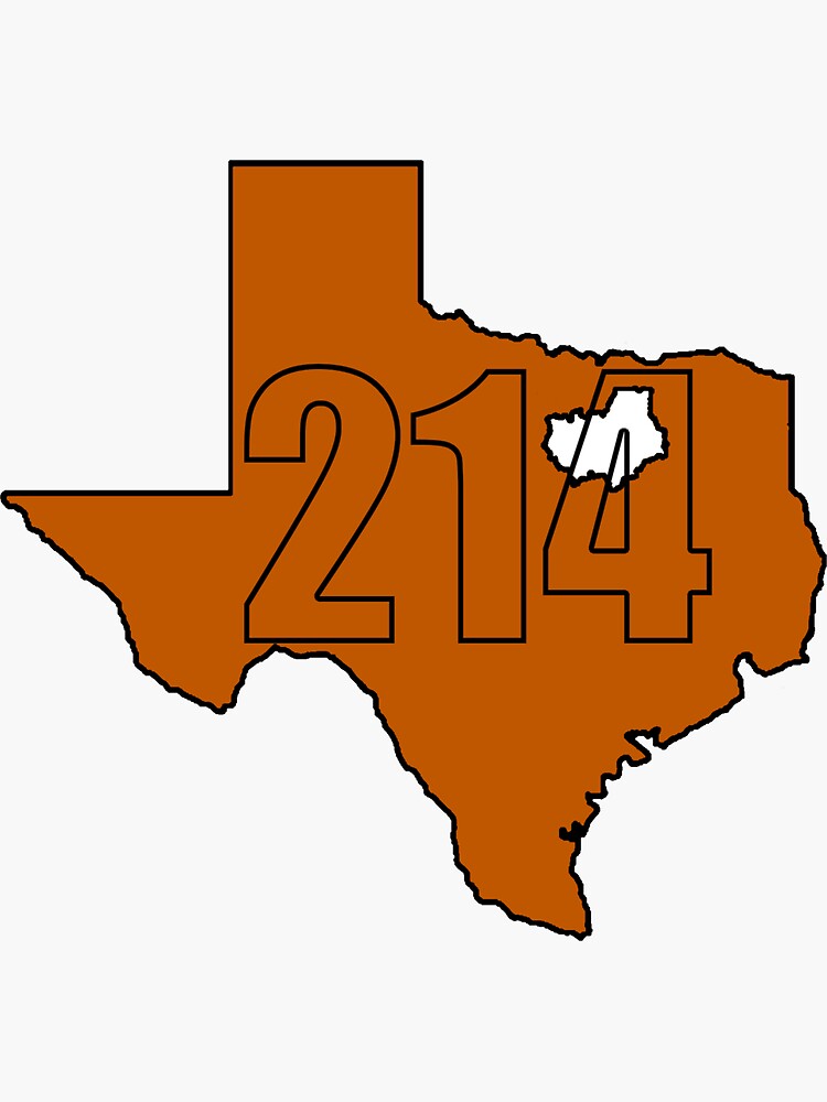  Texas State 214 214 Area Code Dallas TX Hometown Sticker For 