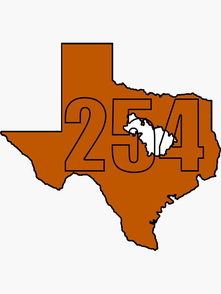 "Texas State 254 254 Area Code Killen TX Hometown" Sticker for Sale by