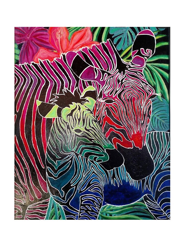 Imagen 4 de 4, Funda de iPhone con la obra Neon Zebras, diseñada y vendida por Rabbitwhole.