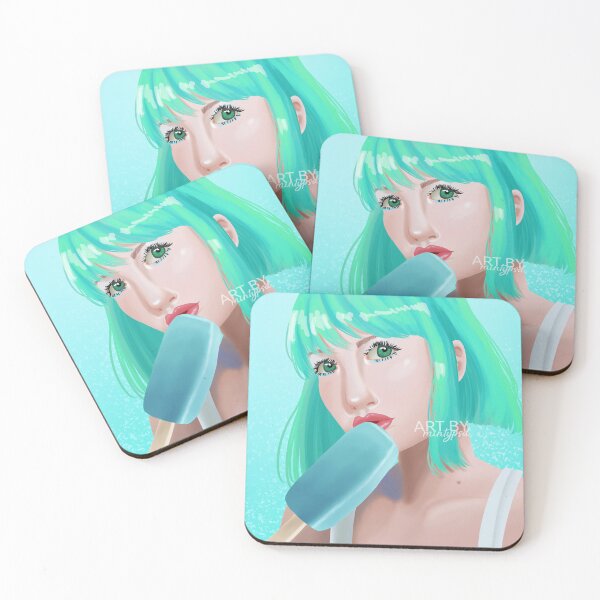 Item preview, Indie minty girl with popsicle designed and sold by mintypsd.