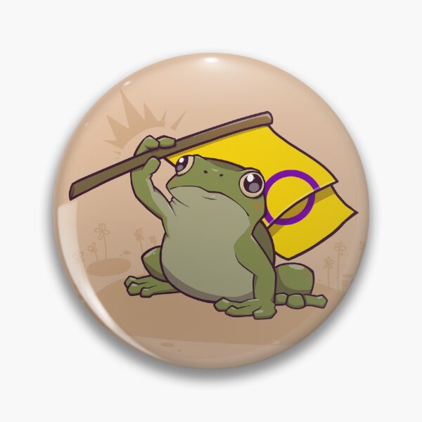 Item preview, Intersex Pride Flag-Holding Frog designed and sold by saltuurn.