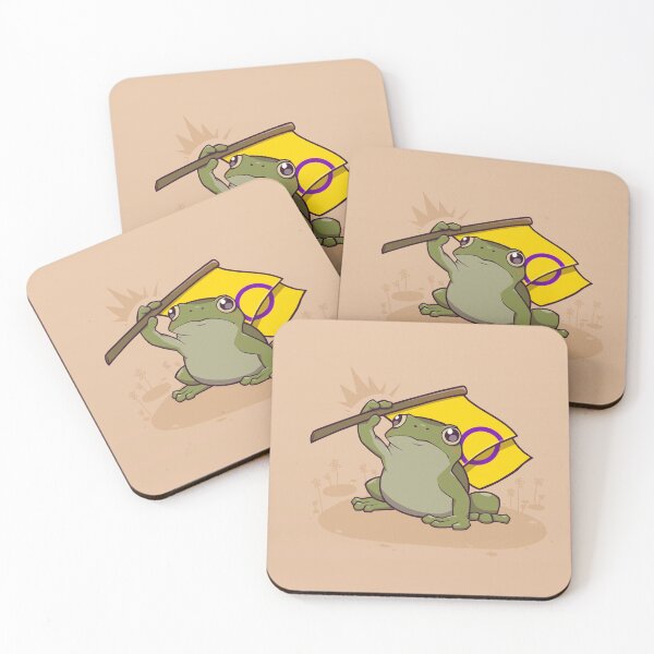Item preview, Intersex Pride Flag-Holding Frog designed and sold by saltuurn.