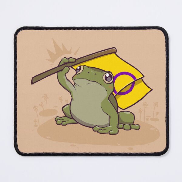 Item preview, Intersex Pride Flag-Holding Frog designed and sold by saltuurn.