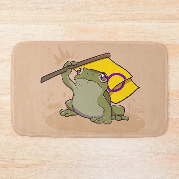 Item preview, Intersex Pride Flag-Holding Frog designed and sold by saltuurn.