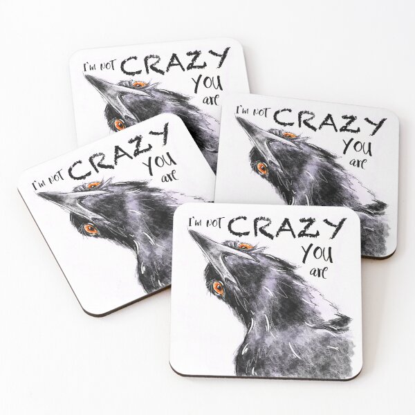 Item preview, Funny Australian magpie design, crazy magpie attitude quote designed and sold by Krystalkayart.