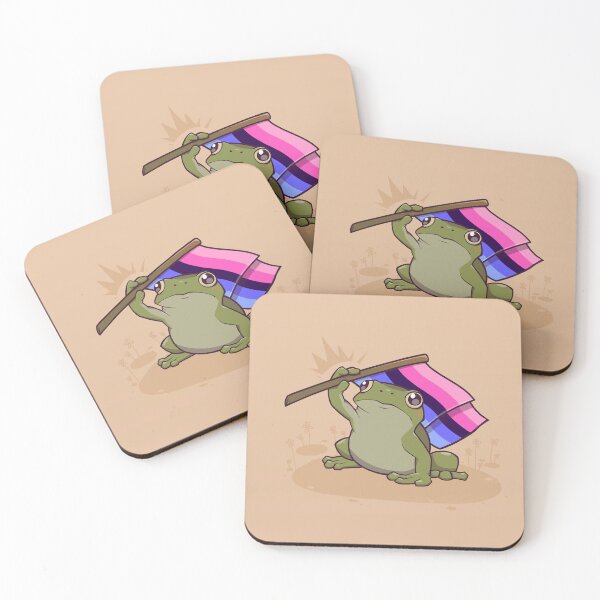 Item preview, Omnisexual Pride Flag-Holding Frog designed and sold by saltuurn.