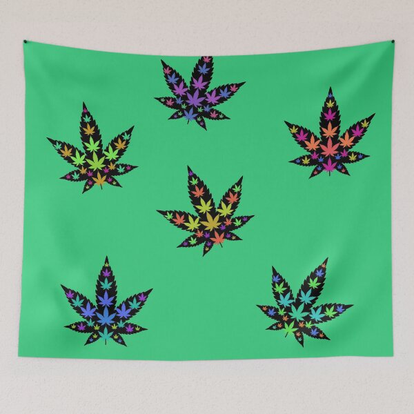 Item preview, Trippy Leaves sticker pack - Weed leaf design designed and sold by CabbageNClouds.