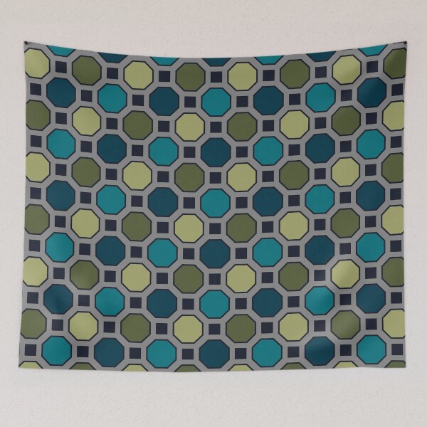 Artikelvorschau, Hexagons and squares in green and blue entworfen und verkauft von FGCART.