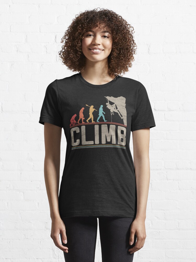 T-shirt essentiel for Sale avec l'œuvre « Climb Evolution Climbing Funny  Rock Climber Bouldering » de l'artiste grinta2021