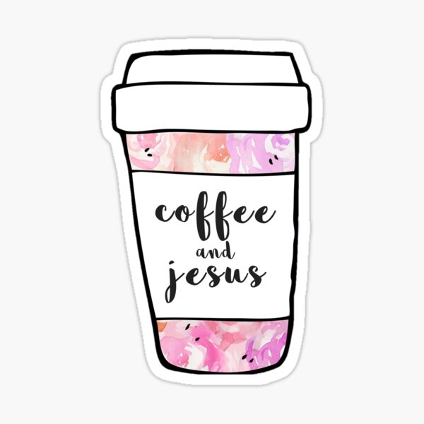 Aperçu de l'œuvre Tasse à café et à l'aquarelle Jésus créée et vendue par annmariestowe.