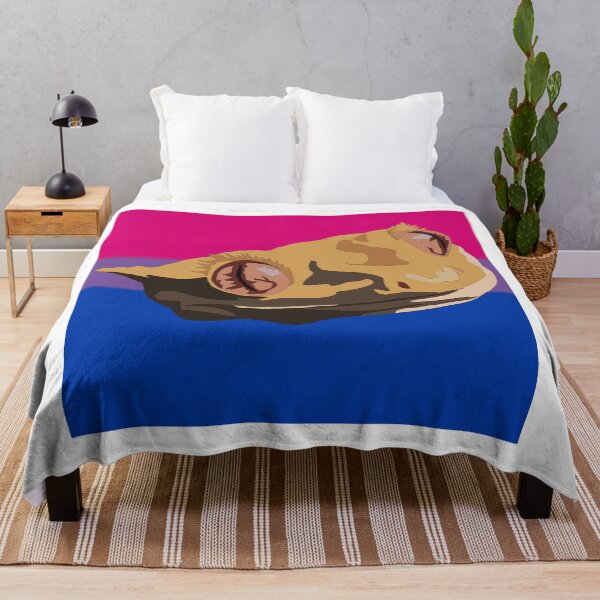 Artikelvorschau, Bisexual flag behind a crested gecko entworfen und verkauft von LeahcarsArt.