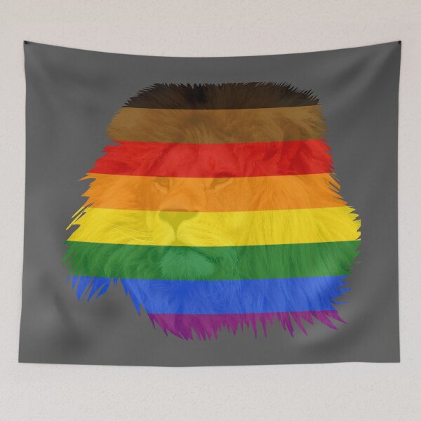Item preview, Lion with Pride flag overlay, Pride 2022 designed and sold by 1DaisyChainLane.
