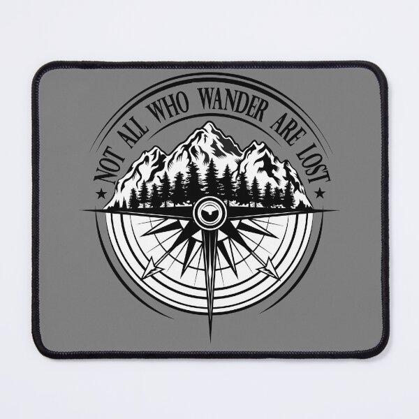 Item preview, Not All Who Wander are Lost Compass and Mountain designed and sold by VinBasis.