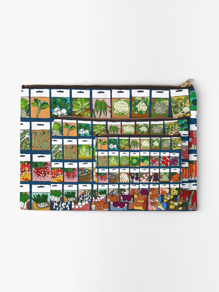Alternate view of Vegetable seeds pattern Zipper Pouch
