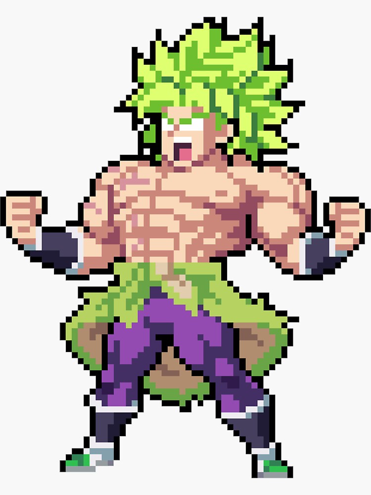 Broly Super Saiyan 5 HQ Pixel Edition Sticker for Sale by adventfan