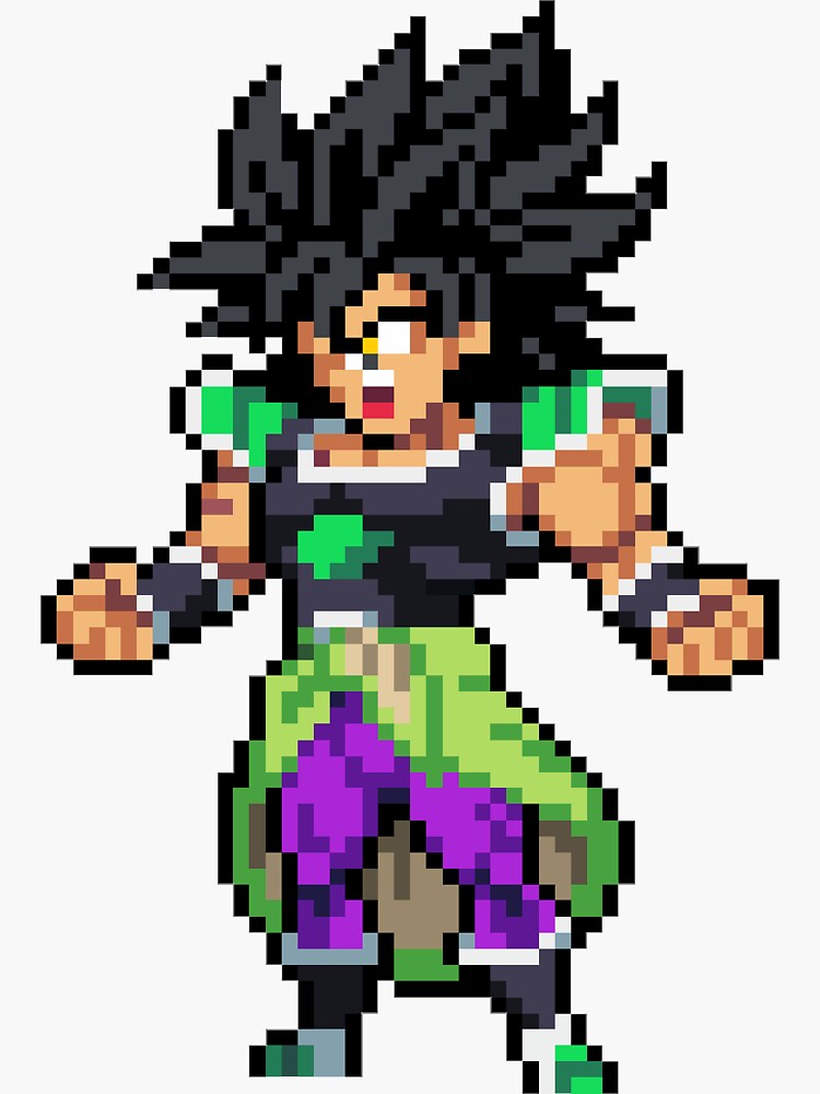 Broly Super Saiyan 5 HQ Pixel Edition Sticker for Sale by adventfan