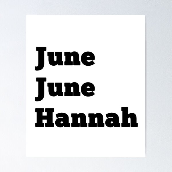 Aperçu de l'œuvre Juin Juin Hannah mots noirs créée et vendue par LauraGould.