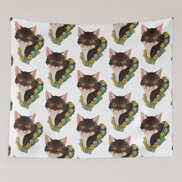 Item preview, Tigre cat with yellow flowers designed and sold by Kristoffersson.