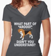 Camiseta entallada de cuello en V Qué parte de "Aroo!" ¿No entendiste?